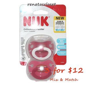 NUK 2-pk Latex Orthodontic Pacifier Set - 6-18 months NWT/NIP